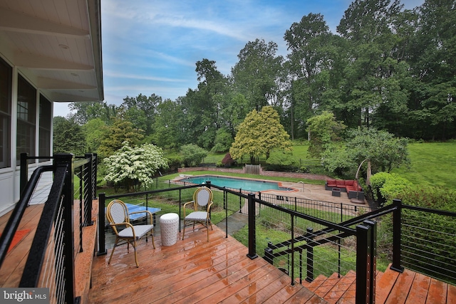 3195 Pelham Pl, Doylestown, PA 18902 - wooden terrace featuring a lawn and a patio