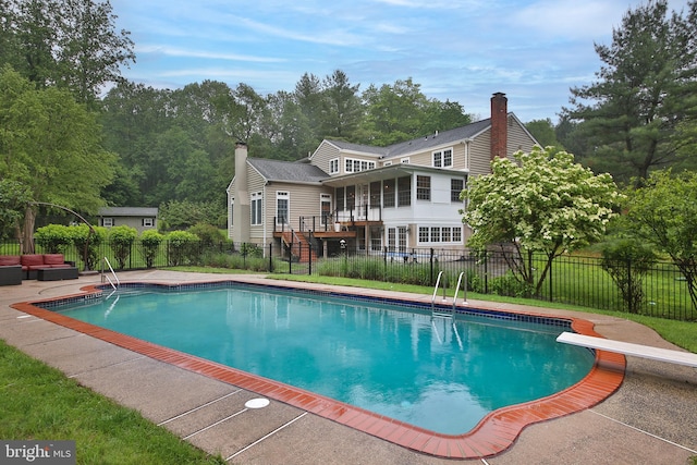 3195 Pelham Pl, Doylestown, PA 18902 - view of swimming pool featuring a diving board