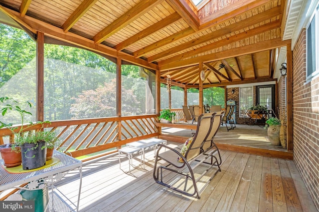 10060 Hampton Rd, Fairfax Station, VA 22039 - sunroom with a skylight and beamed ceiling