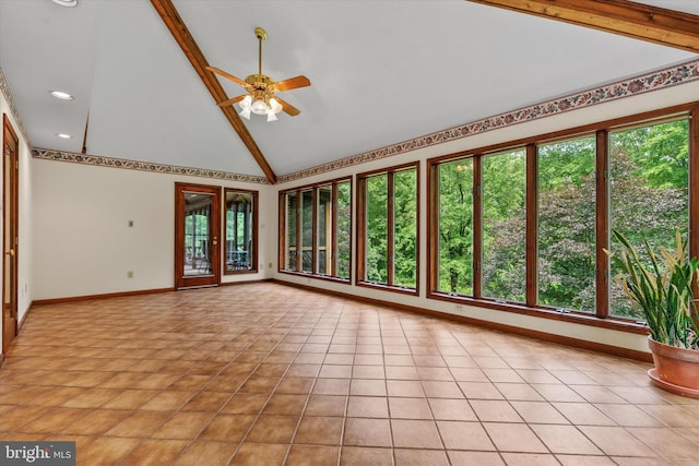 10060 Hampton Rd, Fairfax Station, VA 22039 - unfurnished sunroom featuring high vaulted ceiling and tile patterned flooring
