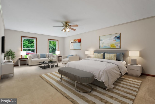 10060 Hampton Rd, Fairfax Station, VA 22039 - bedroom featuring light carpet and a ceiling fan