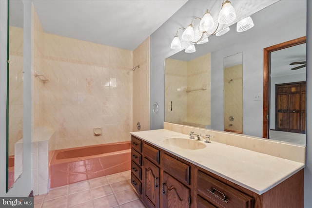 10060 Hampton Rd, Fairfax Station, VA 22039 - bathroom featuring vanity,  shower combination, and tile patterned floors