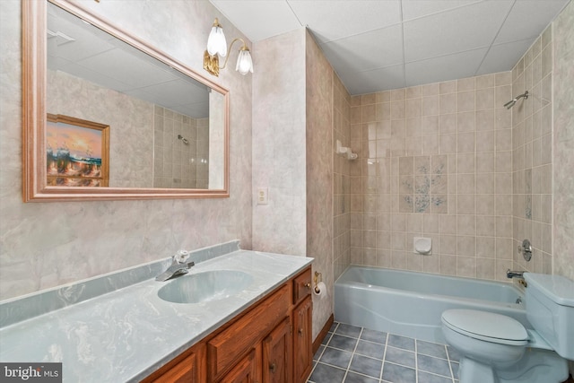 10060 Hampton Rd, Fairfax Station, VA 22039 - full bathroom featuring tile patterned floors, vanity, and  shower combination