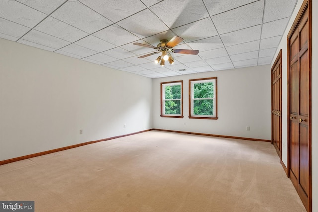 10060 Hampton Rd, Fairfax Station, VA 22039 - unfurnished bedroom with light carpet, a drop ceiling, and ceiling fan