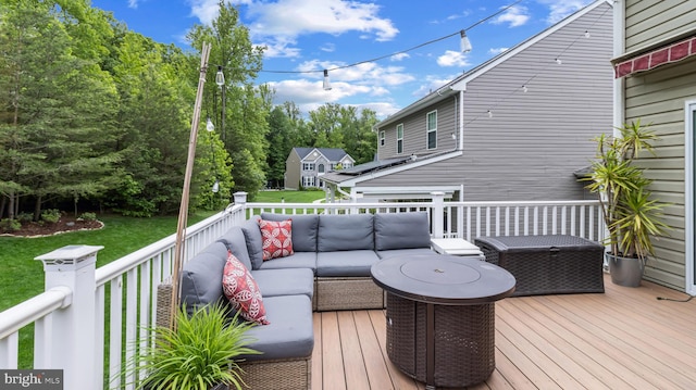 661 Claiborne Road, North East, MD 21901 - deck featuring outdoor lounge area and a lawn