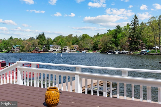 34 S Lake Dr, Lake Harmony, PA 18624 - wooden deck featuring a water view