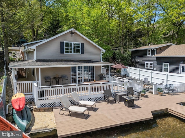 34 S Lake Dr, Lake Harmony, PA 18624 - back of property featuring a deck