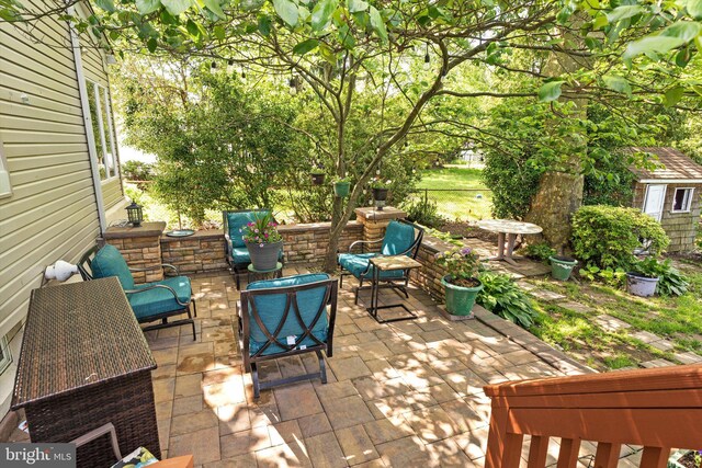 153 Sheridan Rd, Hamilton, NJ 08619 - view of patio / terrace featuring an outbuilding