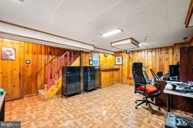 213 Rices Mill Rd, Wyncote, PA 19095 - office area featuring wooden walls