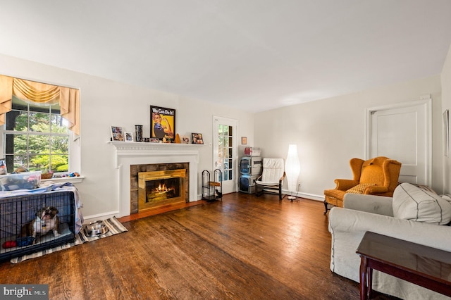 213 Rices Mill Rd, Wyncote, PA 19095 - living room with wood finished floors and a fireplace with flush hearth