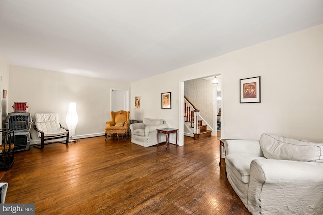 213 Rices Mill Rd, Wyncote, PA 19095 - sitting room featuring stairs and wood finished floors