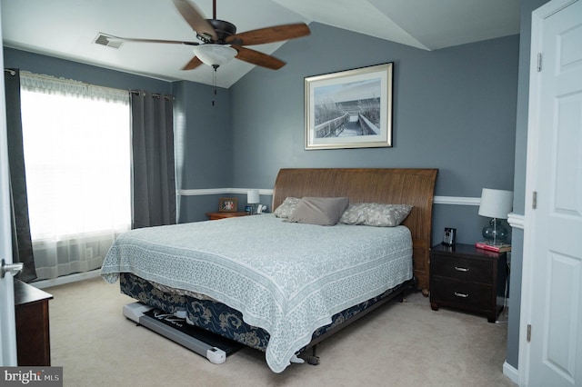 9348 Amaryllis Ave, Manassas, VA 20110 - carpeted bedroom with vaulted ceiling and ceiling fan