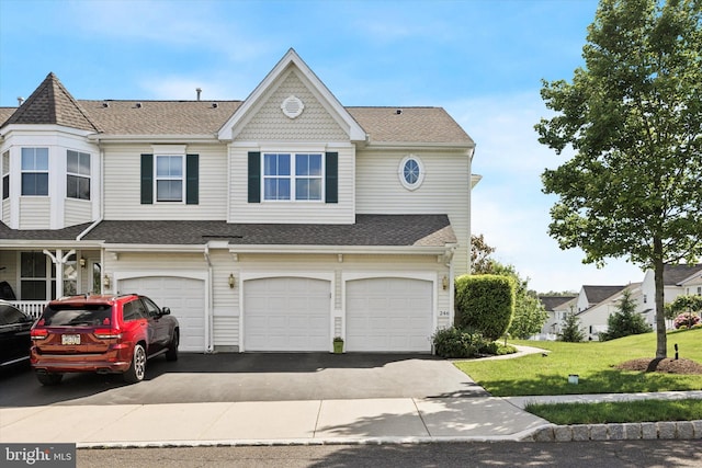 246 Honey Hollow Ln, Chalfont, PA 18914 - view of front of property featuring driveway, an attached garage, a front yard, and roof with shingles