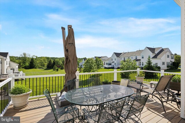 246 Honey Hollow Ln, Chalfont, PA 18914 - deck with a residential view, a yard, and outdoor dining area