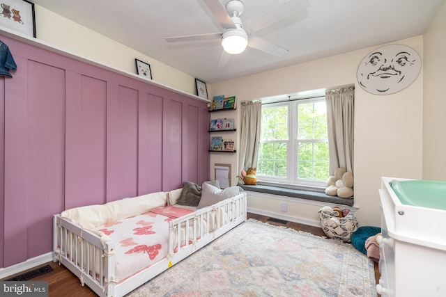 534 Country Club Dr, Lansdale, PA 19446 - bedroom with baseboards, wood finished floors, and ceiling fan