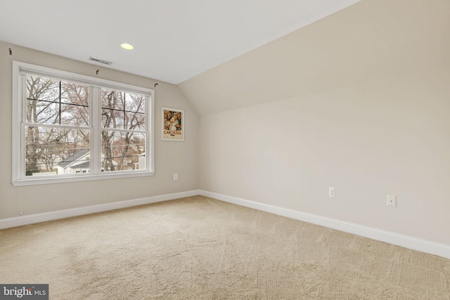 11214 Midvale Rd, Kensington, MD 20895 - bonus room featuring carpet floors, baseboards, vaulted ceiling, and recessed lighting