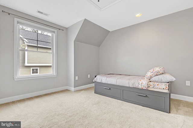11214 Midvale Rd, Kensington, MD 20895 - bedroom featuring light colored carpet, baseboards, and lofted ceiling