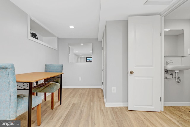 11214 Midvale Rd, Kensington, MD 20895 - dining space with light wood finished floors, baseboards, and recessed lighting