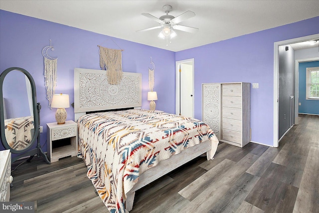 12626 Sunset Ave Unit 62, Ocean City, MD 21842 - bedroom with wood finished floors, ceiling fan, and baseboards