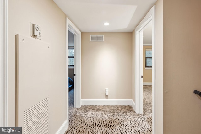 1500 Chestnut St Unit 20K, Philadelphia, PA 19102 - hallway featuring carpet, baseboards, and recessed lighting