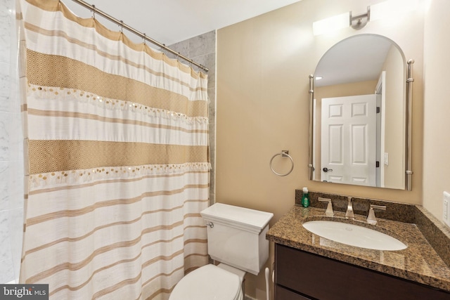 1500 Chestnut St Unit 20K, Philadelphia, PA 19102 - full bathroom with vanity, toilet, and a shower with curtain