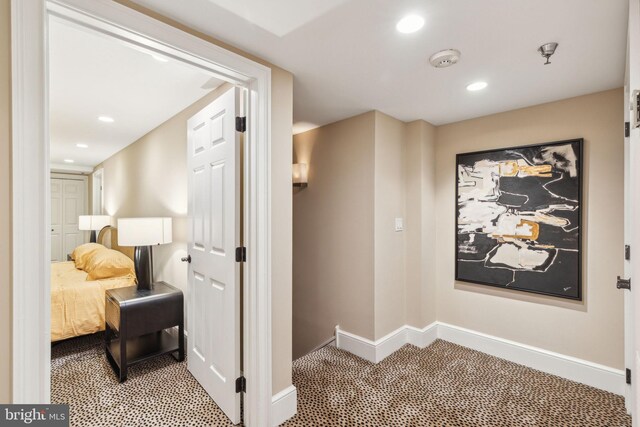 1500 Chestnut St Unit 20K, Philadelphia, PA 19102 - hallway with baseboards and recessed lighting