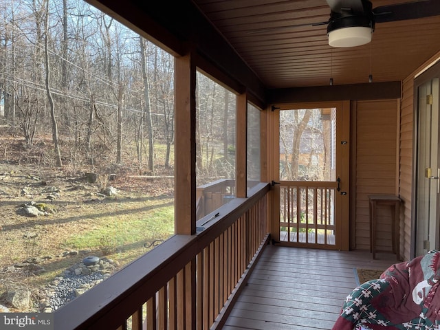 60 Woodhaven Way, Linden, VA 22642 - wooden terrace with a ceiling fan