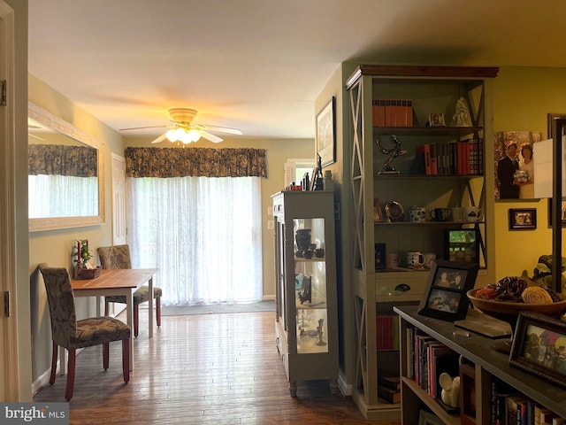 60 Woodhaven Way, Linden, VA 22642 - dining space with ceiling fan and dark wood-type flooring