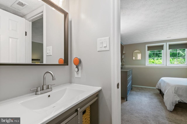 1328 Greenbriar Cir Unit 5-1328, Baltimore, MD 21208 - bathroom with a textured ceiling, vanity, and baseboards