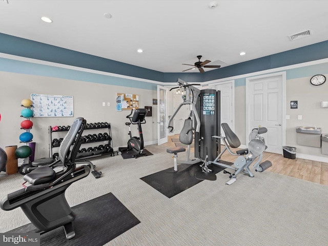24238 Zinfandel Ln Unit R307, Lewes, DE 19958 - workout area with a ceiling fan, recessed lighting, and baseboards