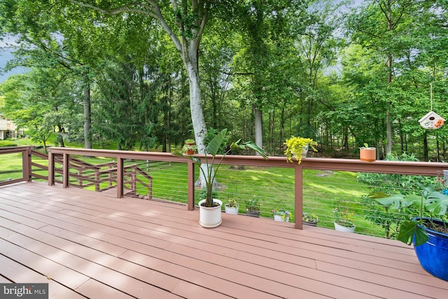 84 Winding Way, Upper Chichester, PA 19061 - wooden deck featuring a yard and view of scattered trees
