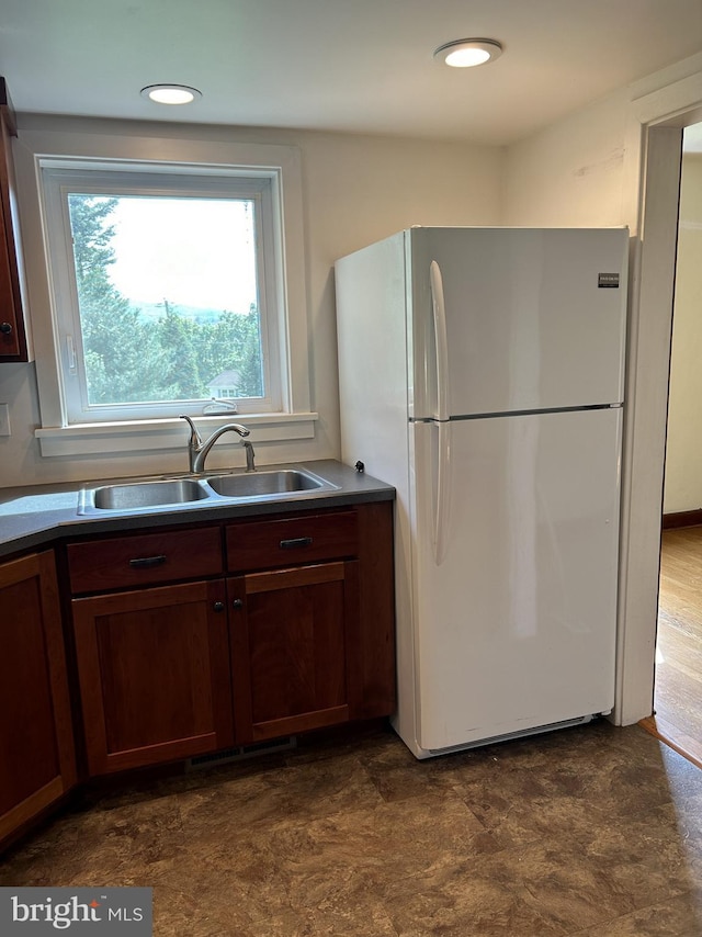 4599 Carlisle Rd, Gardners, PA 17324 - kitchen with freestanding refrigerator and a sink