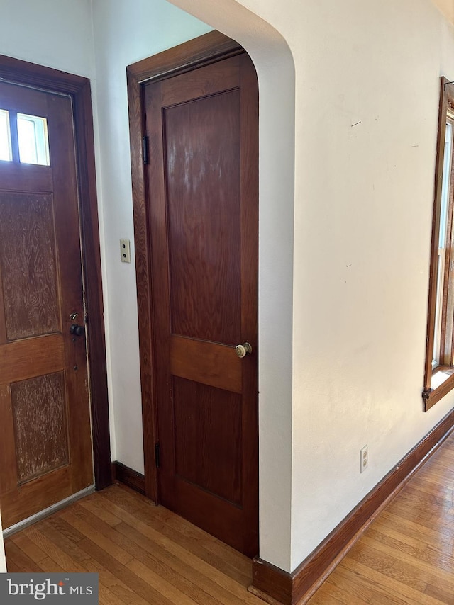 4599 Carlisle Rd, Gardners, PA 17324 - entryway featuring wood finished floors, baseboards, and arched walkways