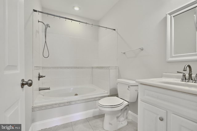 1129 Washington Blvd, Baltimore, MD 21230 - full bathroom with toilet, tile patterned floors, baseboards, vanity, and bathtub / shower combination