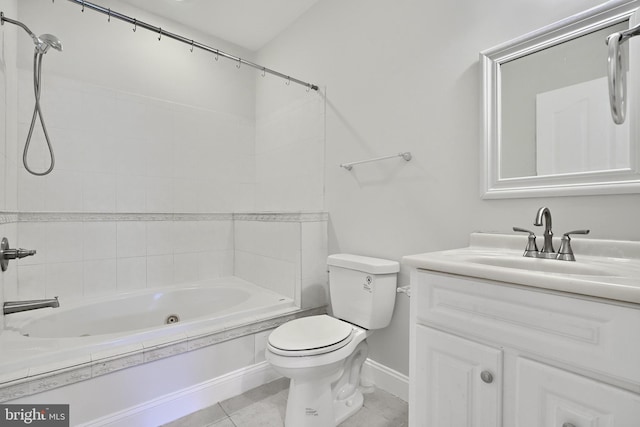 1129 Washington Blvd, Baltimore, MD 21230 - full bath featuring toilet, tile patterned flooring, vanity, baseboards, and bathtub / shower combination