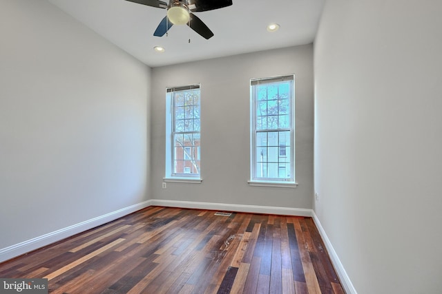 1129 Washington Blvd, Baltimore, MD 21230 - unfurnished room featuring hardwood / wood-style flooring, baseboards, ceiling fan, and recessed lighting