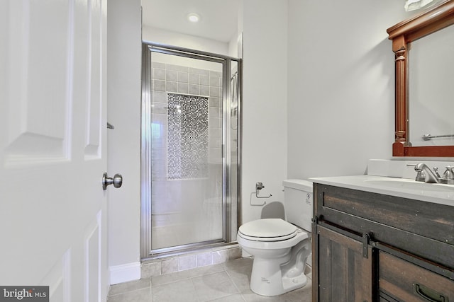 1129 Washington Blvd, Baltimore, MD 21230 - bathroom featuring tile patterned flooring, a stall shower, toilet, and vanity
