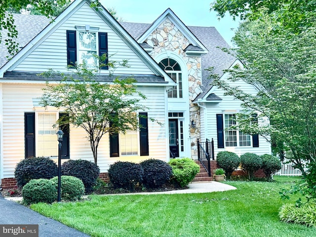 9401 Orchid Ter, Chesterfield, VA 23832 - view of front of house featuring stone siding and roof with shingles