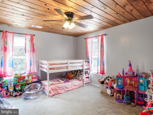 280 Champwood Ridge Ct, Keyser, WV 26726 - carpeted bedroom featuring wood ceiling and a ceiling fan