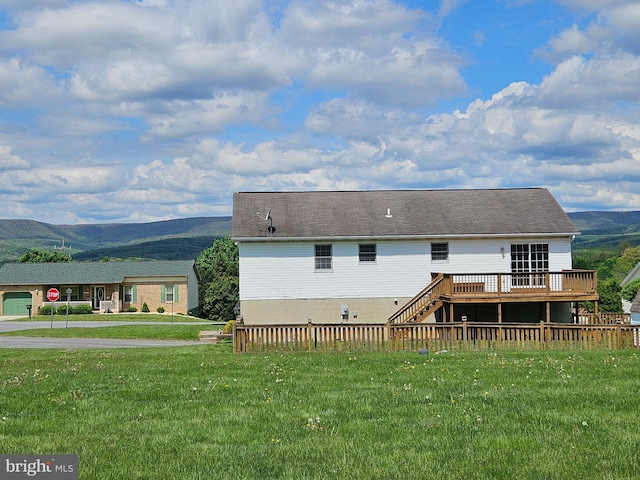 1511 Saint Francis Ln, Altoona, PA 16602 - back of house with a deck with mountain view and stairway