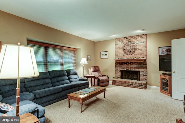 235 Amherst Dr, Doylestown, PA 18901 - carpeted living area featuring a fireplace