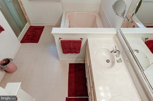 235 Amherst Dr, Doylestown, PA 18901 - full bath with vanity and tile patterned floors