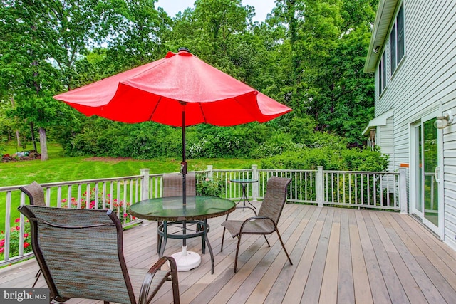 235 Amherst Dr, Doylestown, PA 18901 - deck featuring outdoor dining space, a yard, and view of scattered trees