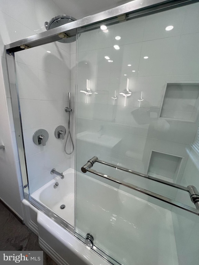 905 Dunellen Dr, Towson, MD 21286 - bathroom featuring bath / shower combo with glass door