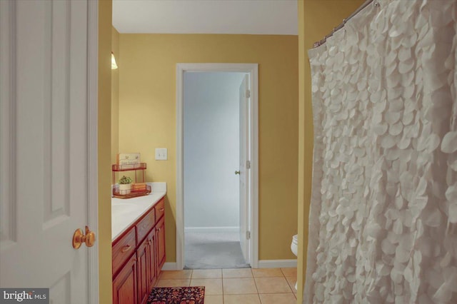 4 Red Hawk Dr, Shippensburg, PA 17257 - full bath with vanity, tile patterned flooring, baseboards, and toilet