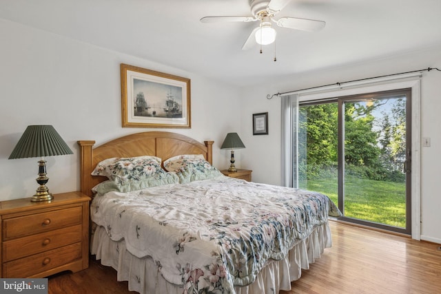 1316 Carpenters Point Rd, Perryville, MD 21903 - bedroom featuring access to exterior, wood finished floors, and ceiling fan