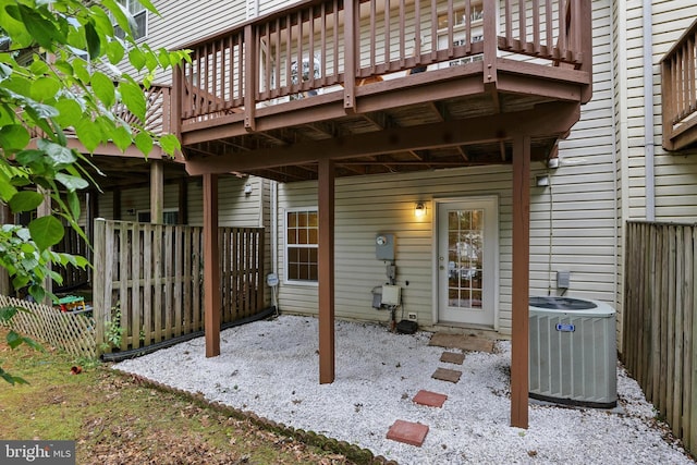 11438 Abner Ave, Fairfax, VA 22030 - view of patio / terrace with central air condition unit and a deck