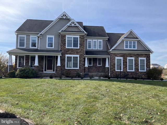 441 Irish Rebel Rd, Westminster, MD 21157 - craftsman inspired home with a front lawn, roof with shingles, and stone siding