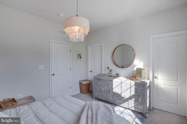 3402 Gentle Breeze Dr, Upper Marlboro, MD 20772 - bedroom featuring carpet flooring and a chandelier
