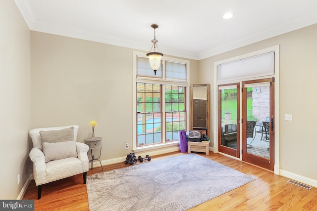 25 Mariner Ct, Ridgeley, WV 26753 - sitting room featuring crown molding, plenty of natural light, light wood-type flooring, baseboards, and recessed lighting
